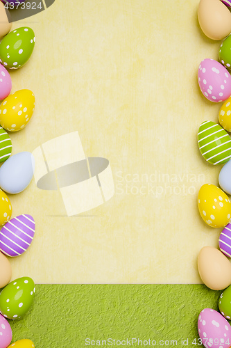 Image of a beautiful colored eggs easter background