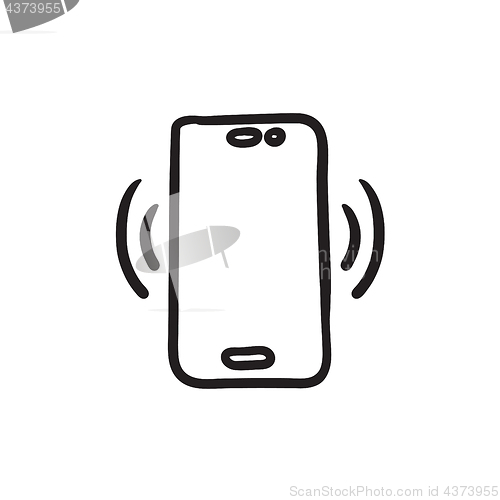 Image of Vibrating phone sketch icon.