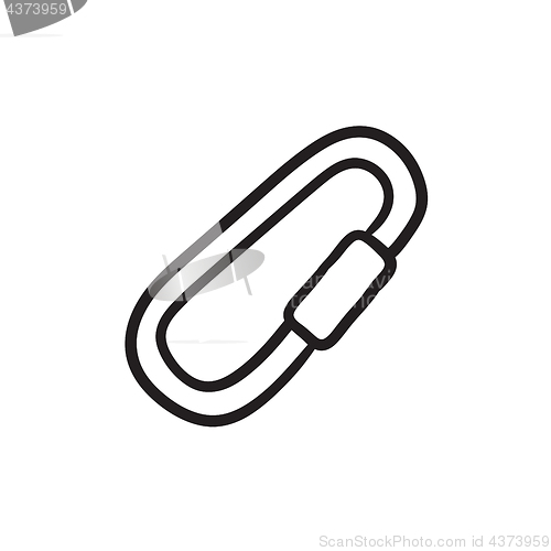 Image of Climbing carabiner sketch icon.