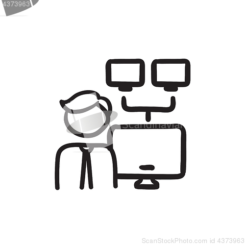Image of Network administrator sketch icon.
