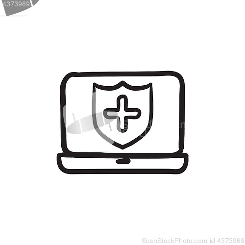 Image of Computer security sketch icon.