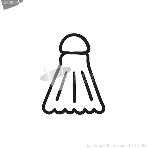 Image of Shuttlecock sketch icon.