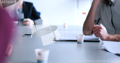 Image of Business Team At A Meeting at modern office building