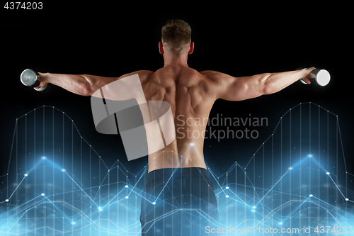 Image of man with dumbbells exercising