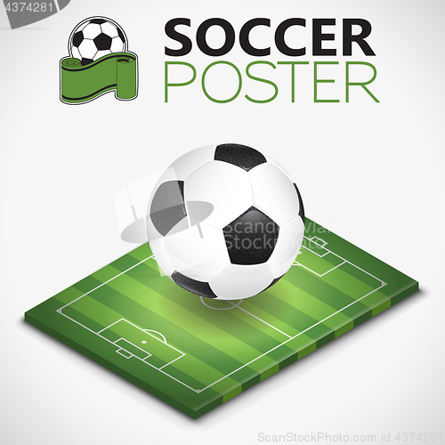 Image of Isometric Soccer Field and Ball