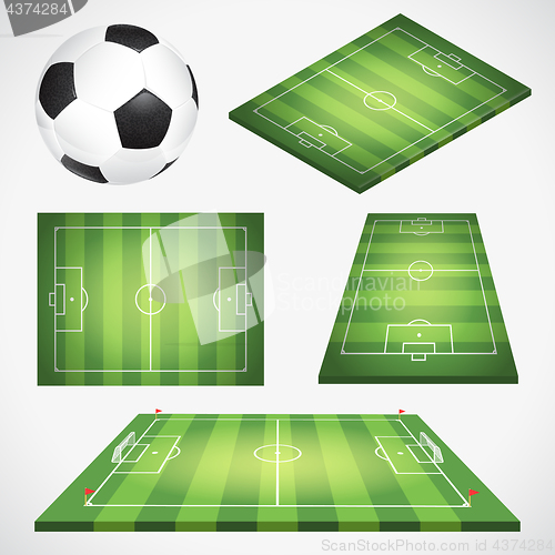 Image of Soccer Football Field and Ball