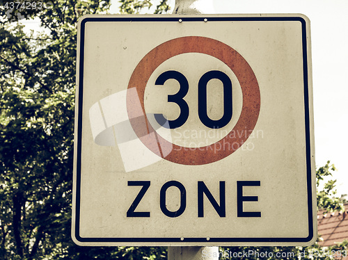 Image of Vintage looking Speed limit sign