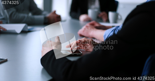Image of Business Team At A Meeting at modern office building