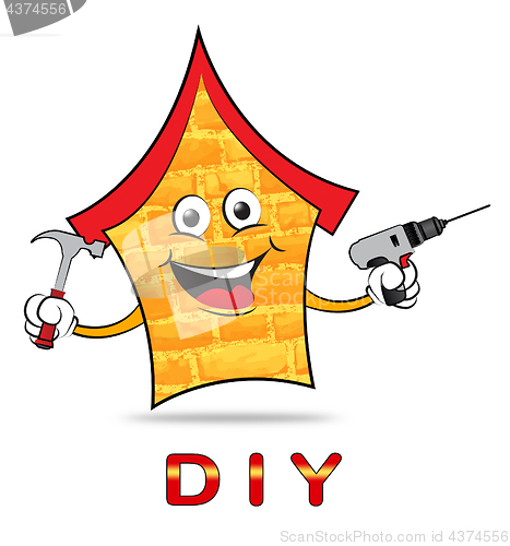 Image of Diy House Means Do It Yourself And Building