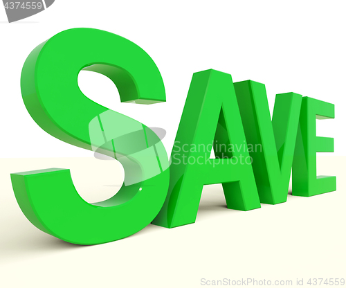 Image of Save Word As Symbol For Discounts Or Promotion