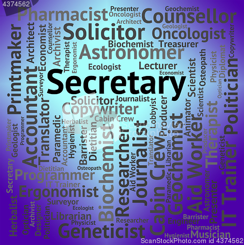 Image of Secretary Job Represents Clerical Assistant And Pa