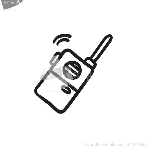 Image of Portable radio set sketch icon.