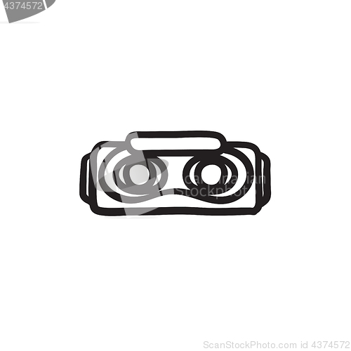 Image of Virtual reality headset sketch icon.