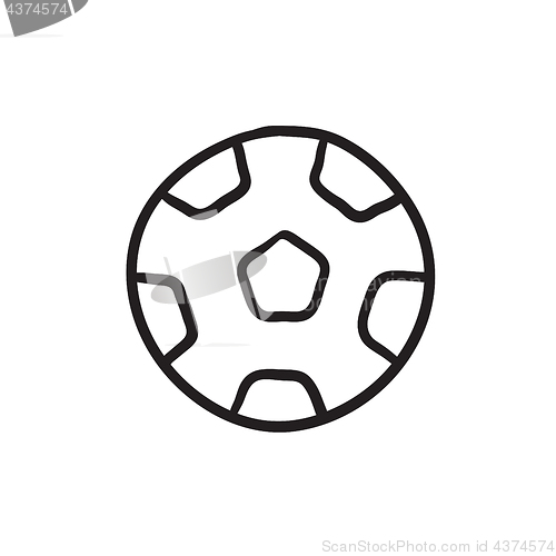 Image of Soccer ball sketch icon.