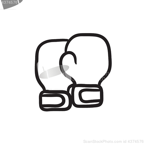 Image of Boxing gloves sketch icon.