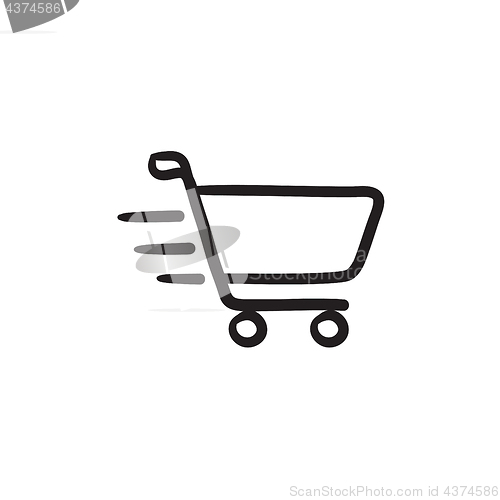 Image of Shopping cart sketch icon.