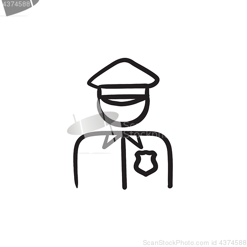 Image of Policeman sketch icon.