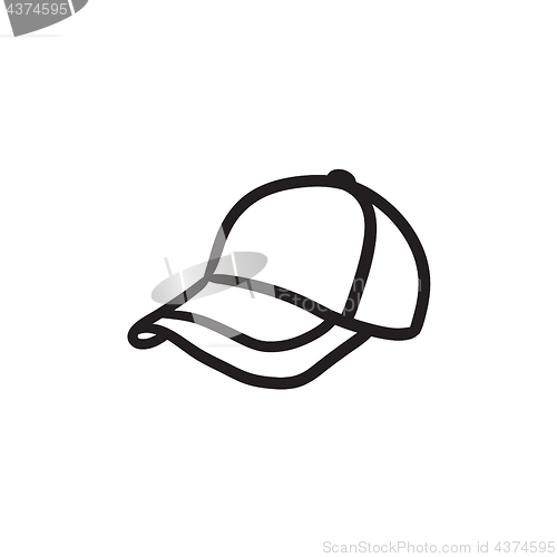 Image of Baseball hat sketch icon.