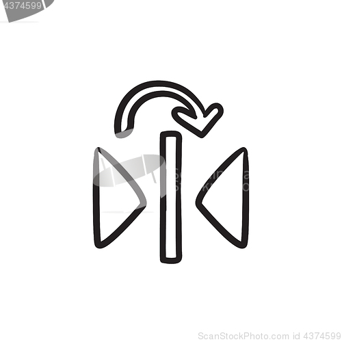 Image of Play button  sketch icon.