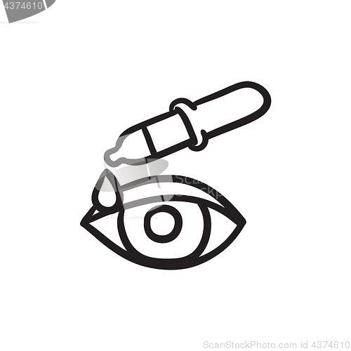 Image of Pipette and eye sketch icon.