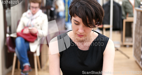 Image of Woman Trying New Shoes