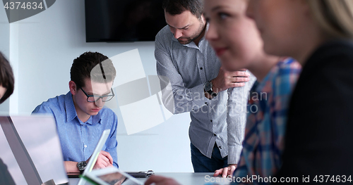 Image of Business Team At A Meeting at modern office building