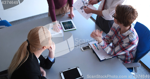 Image of Business Team At A Meeting at modern office building