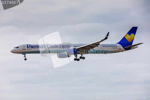 Image of ARECIFE, SPAIN - APRIL, 15 2017: Boeing 757-300 of ThomasCook.co