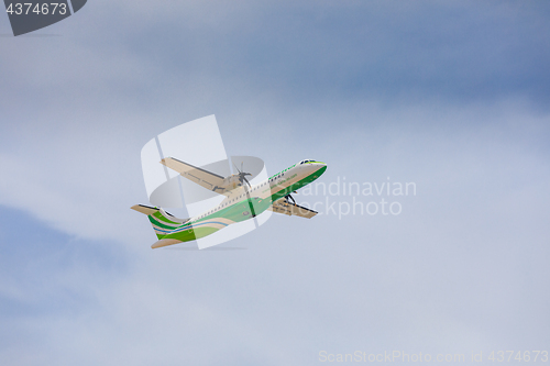 Image of ARECIFE, SPAIN - APRIL, 16 2017: ATR 72 of Binter with the regis