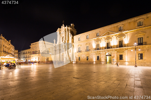 Image of SYRACUSE, ITALY - JUNE 23, 2017: Ortigia downtown in Syracuse by