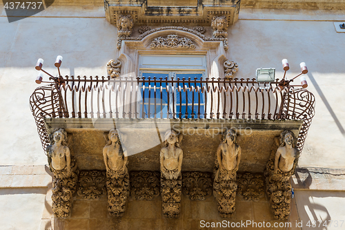 Image of NOTO, ITALY - Detail of Baroque Balcony, 1750