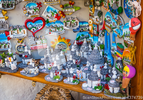 Image of ALBEROBELLO, ITALY - Trulli di Alberobello souvenirs for tourist