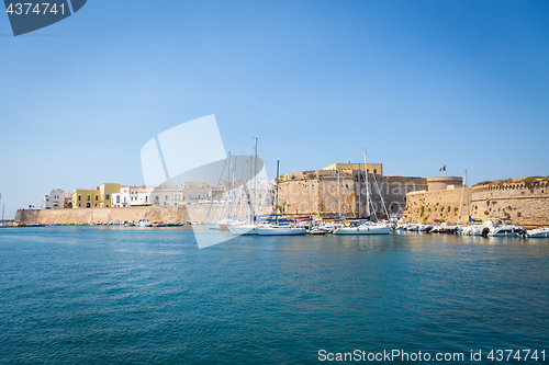 Image of Gallipoli, Italy - historical centre view from the sea