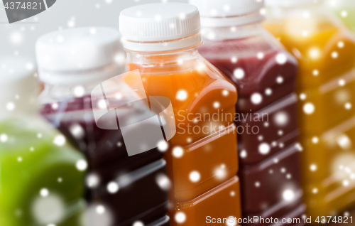 Image of bottles with different fruit or vegetable juices