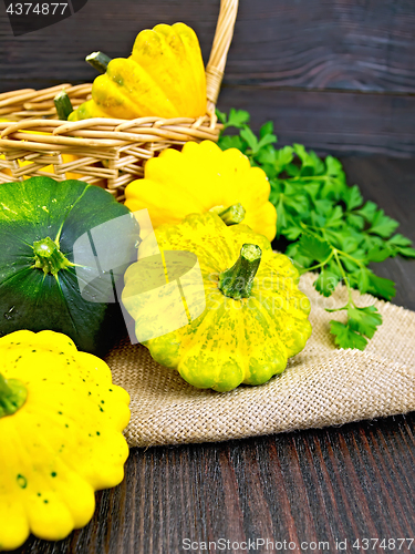 Image of Squash fresh with parsley on board