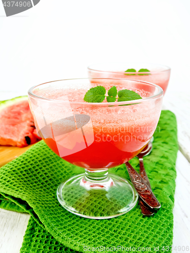 Image of Jelly airy watermelon with mint on light board