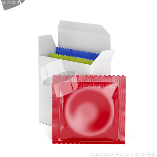 Image of Condoms on white