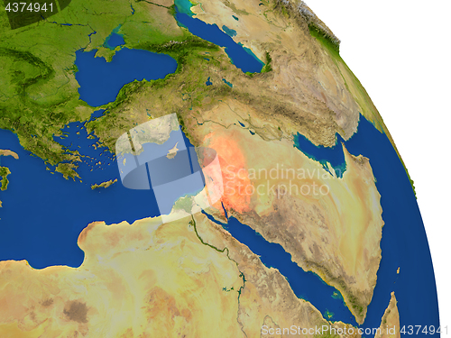 Image of Map of Jordan in red