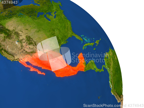Image of Map of Mexico in red
