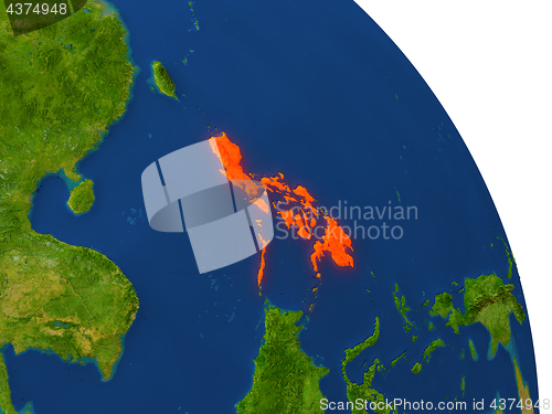 Image of Map of Philippines in red
