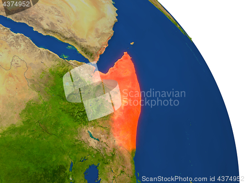 Image of Map of Somalia in red