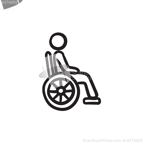 Image of Disabled person sketch icon.