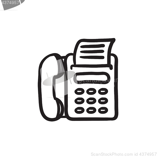 Image of Fax machine sketch icon.