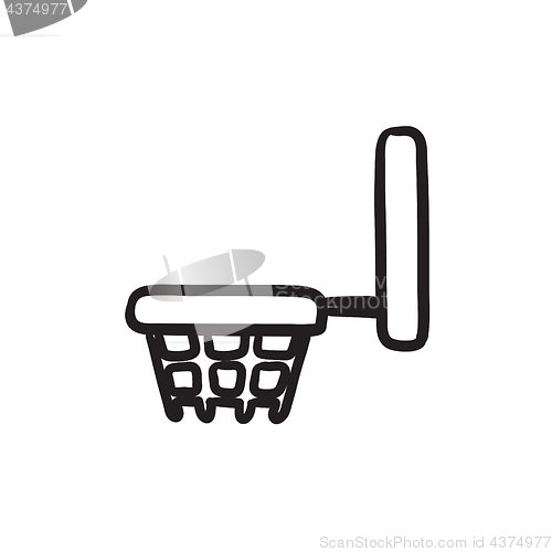 Image of Basketball hoop sketch icon.