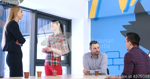 Image of Group of young people meeting in startup office