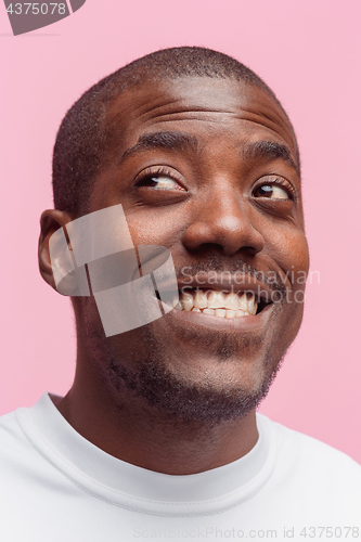 Image of Portrait of a very happy afro American man