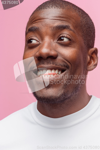 Image of Portrait of a very happy afro American man