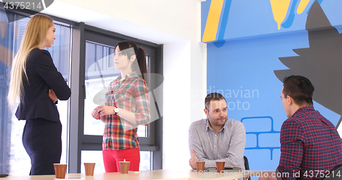 Image of Group of young people meeting in startup office