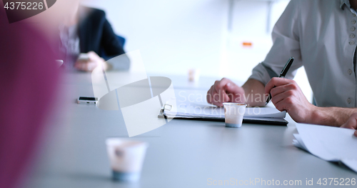 Image of Business Team At A Meeting at modern office building