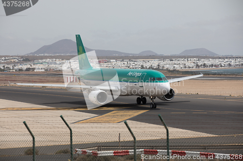 Image of ARECIFE, SPAIN - APRIL, 15 2017: AirBus A320 of Aer Lingus at La